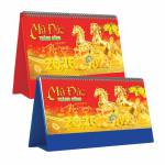 Lịch Để Bàn Ngang 2026 (25 x 12 cm) - Mã Đáo Thành Công - TVKV20A (Chọn Đế Xanh Hoặc Đỏ)