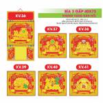 17 Mẫu Bìa Lịch 3 Gấp 2026 Khung Vàng Dán Nổi (40x73 cm) - TVKV36 - TVKV52