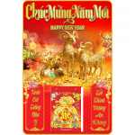 9 Mẫu Song Dương Đắc Lộc - Lịch Treo Tường Laminate Tr&aacute;ng Gương 2027 (40x60 cm)