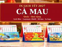 In Lịch Tết 2027 C&agrave; Mau: Lịch Để B&agrave;n 25x12 Cm Cho Quầy