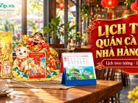 Lịch Tết Qu&aacute;n C&agrave; Ph&ecirc;, Nh&agrave; H&agrave;ng 2027: Lịch Treo Trang Tr&iacute;
