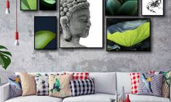 Hướng dẫn treo tranh Liên Hoa Thoát Hồng Trần trong phòng khách - Biến không gian thành thiên đường thư giãn