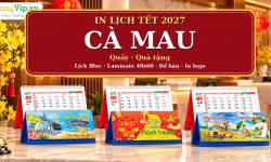 In Lịch Tết 2027 C&agrave; Mau: Lịch Để B&agrave;n 25x12 Cm Cho Quầy
