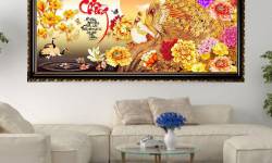 Đặt Mua Tranh Canvas Chim Công Nghệ Thuật Đóng Khung Cao Cấp Lấy Liền Tại HCM
