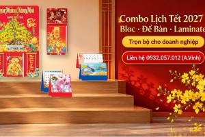 Combo Lịch Tết 2027 Cho Doanh Nghiệp: Bloc, Để B&agrave;n, Laminate