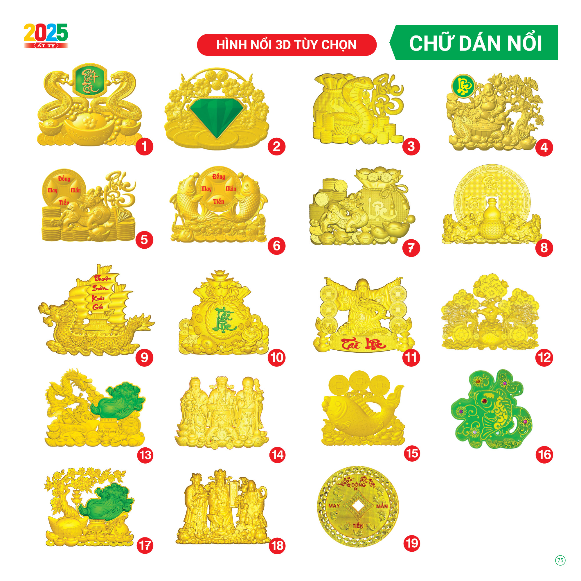 19 mẫu chữ dán nổi