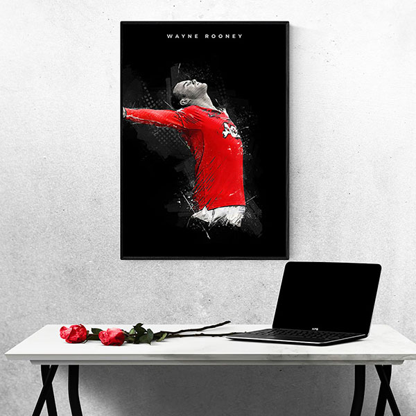 Tranh Treo Tường Cầu Thủ Bóng Đá Đá Wayne Rooney Mẫu 02