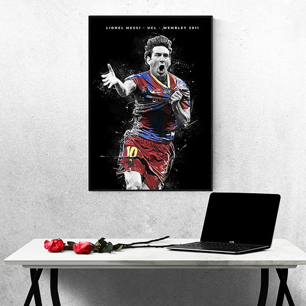 Tranh Treo Tường Cầu Thủ Bóng Đá Đá Lionel Messi Mẫu 27