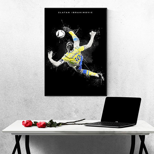 Tranh Treo Tường Cầu Thủ Bóng Đá Đá Zlatan Ibrahimovic Mẫu 5