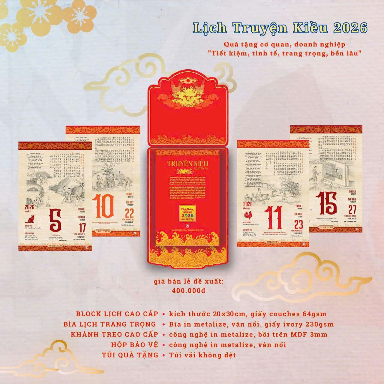 Lịch Bloc 2026 (20x30 cm) Truyện Kiều - NXB Chính Trị Quốc Gia Sự Thật