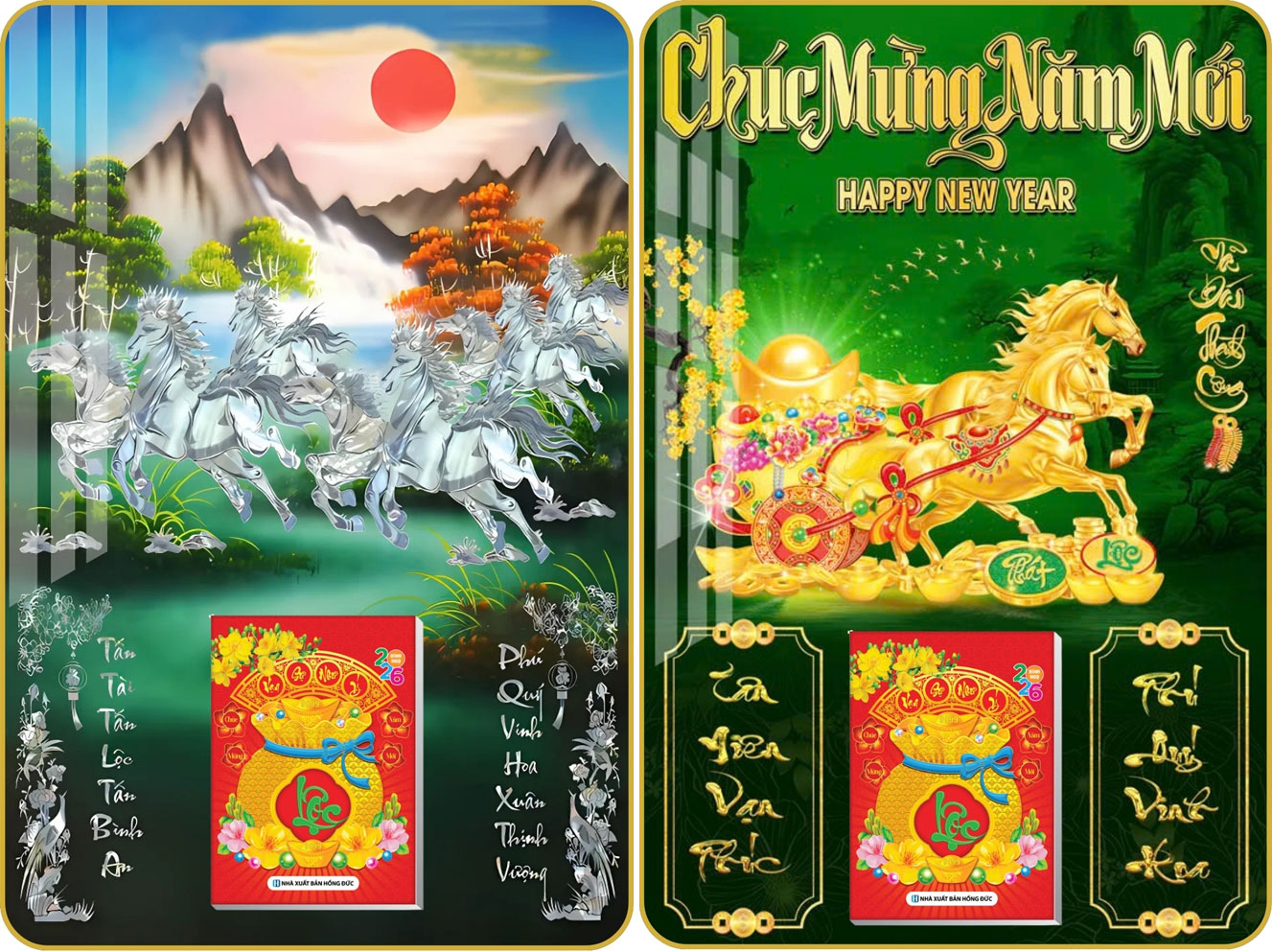 18 Mẫu Mã Đáo Thành Công - Lịch Treo Tường Laminate Tráng Gương 2026 (40x60 cm)
