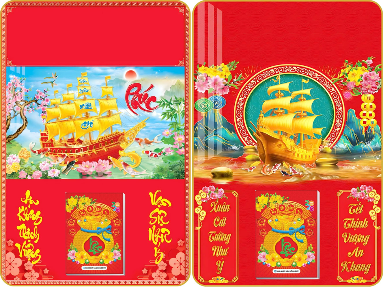 7 Mẫu Thuận Buồm Xuôi Gió - Lịch Treo Tường Laminate Tráng Gương 2026 (40x60 cm)