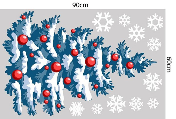 Combo Decal Trang Trí Noel Cây Thông Noel Và Người Tuyết Chúc Mừng Năm Mới
