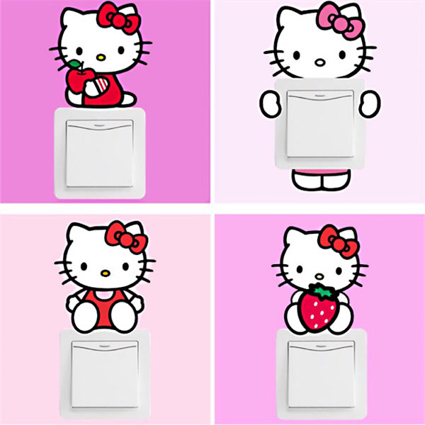 Decal Dán Công Tắc Đèn Hình Hello Kitty