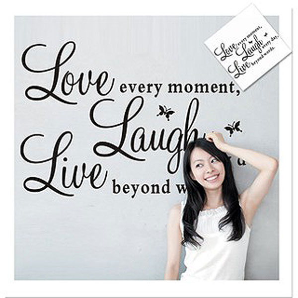 Decal Trang Trí Chữ Love Laungh Live