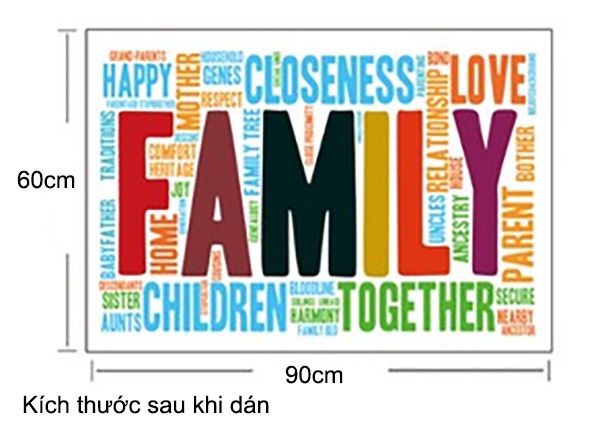 Decal Trang Trí Chữ Tiếng Anh Phong Cách Family