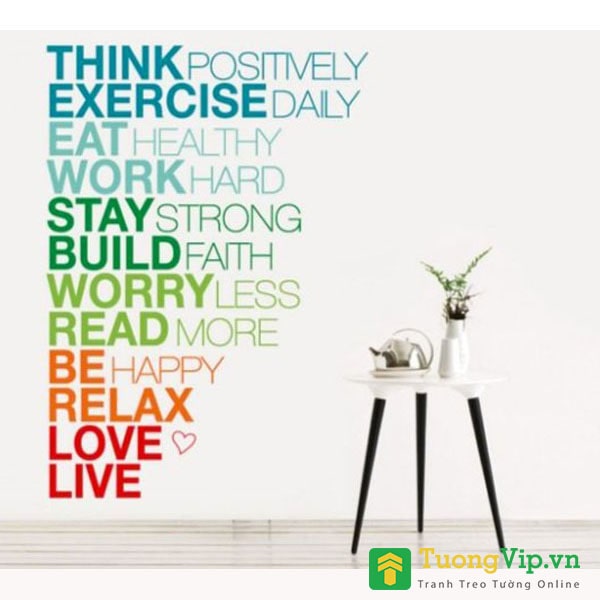 decal văn phòng think positively