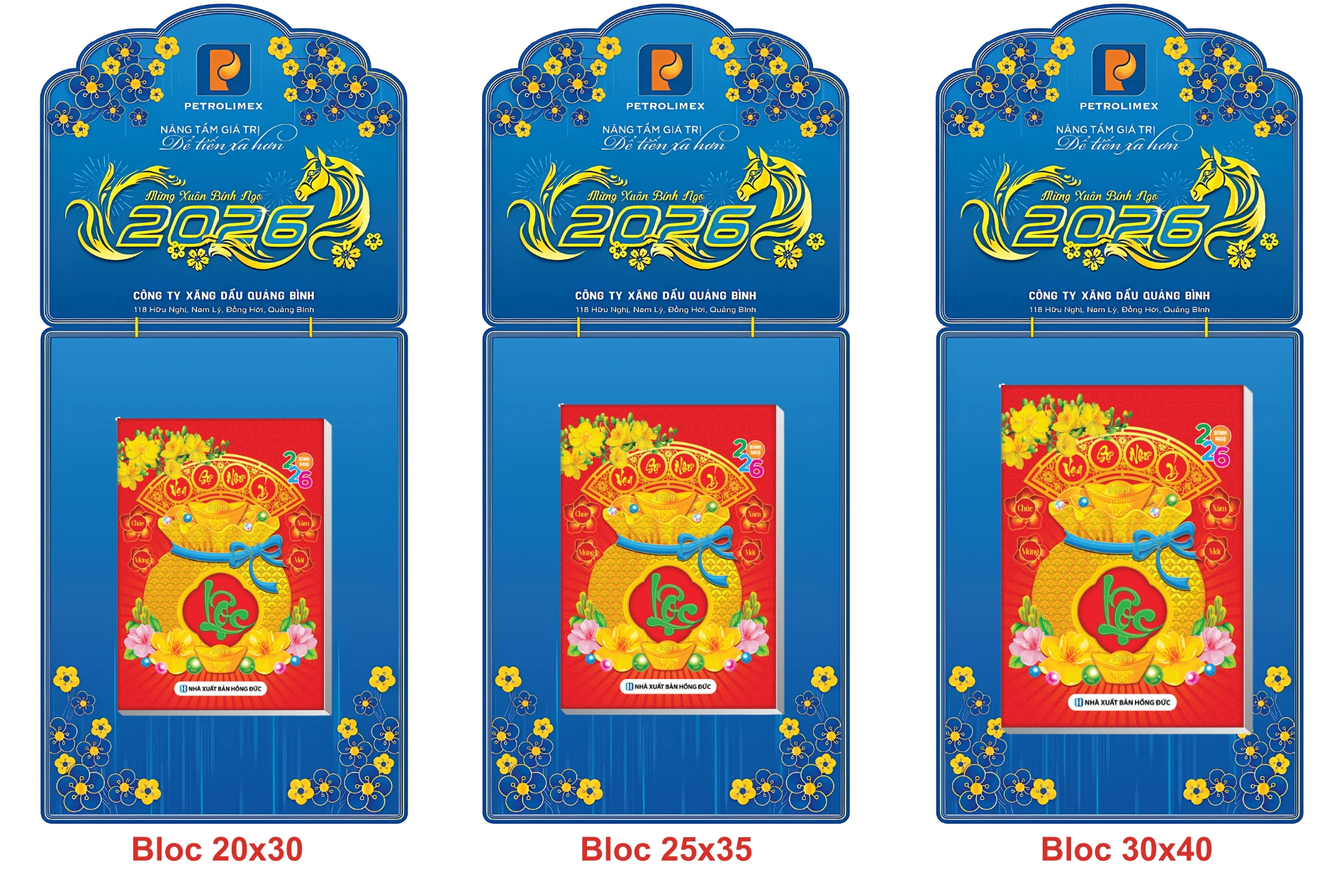 Lịch Bloc In Độc Quyền 2026 - Lịch Bloc In Logo Petrolimex - Kích Thước 20x30 cm, 25x35 cm, 30x40 cm (Thiết Kế Theo Yêu Cầu) - TVKV403