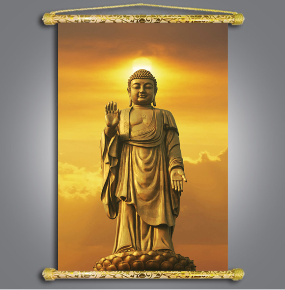 Tranh Liễn Phật Giáo - Phật A Di Đà 01 - Vải Canvas Cao Cấp