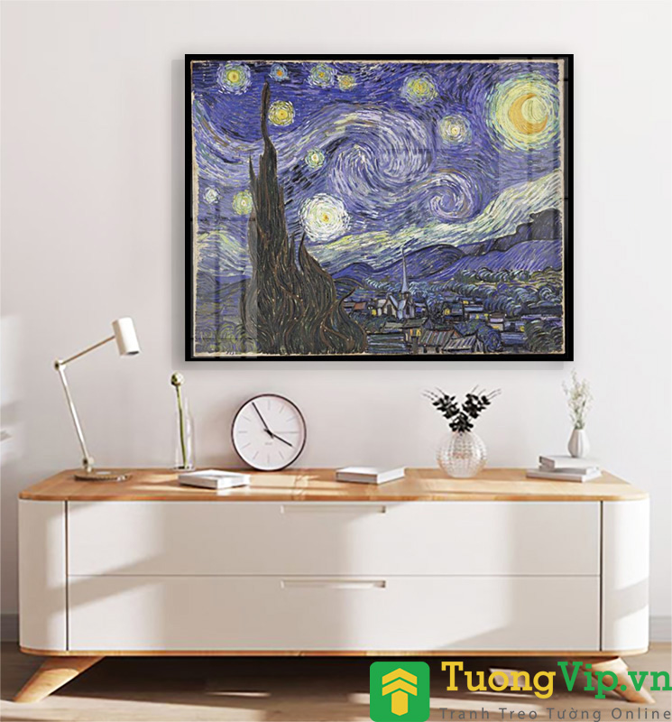 Tranh Treo Tường Đêm Đầy Sao - The Starry Night (Tháng 6, 1889) By Vincent Van Gogh