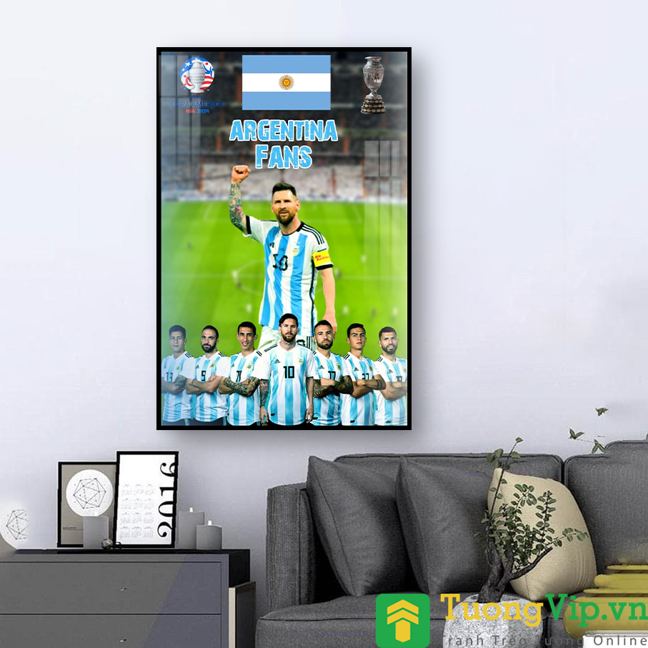 Tranh Treo Tường Bóng Đá Messi - Argentina Vô Địch Copa America 2024 (3 Mẫu)
