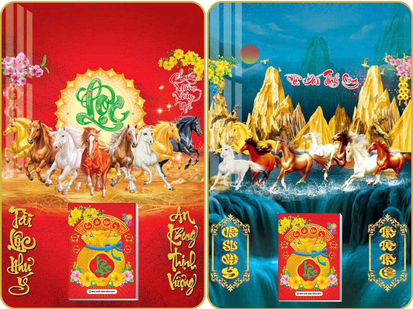 18 Mẫu Mã Đáo Thành Công - Lịch Treo Tường Laminate Tráng Gương 2026 (40x60 cm)