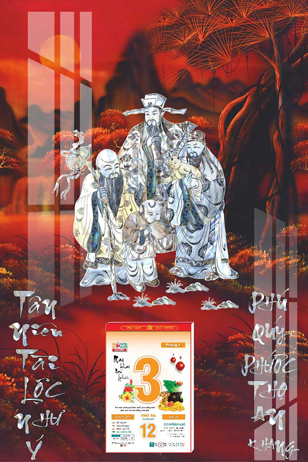 Lịch Gỗ Treo Tường Laminate 2023 (40x60 cm) - Dành Cho Tiệm Vàng 20