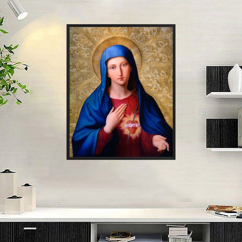 Tranh Canvas Đức Mẹ Maria Đóng Khung Cao Cấp