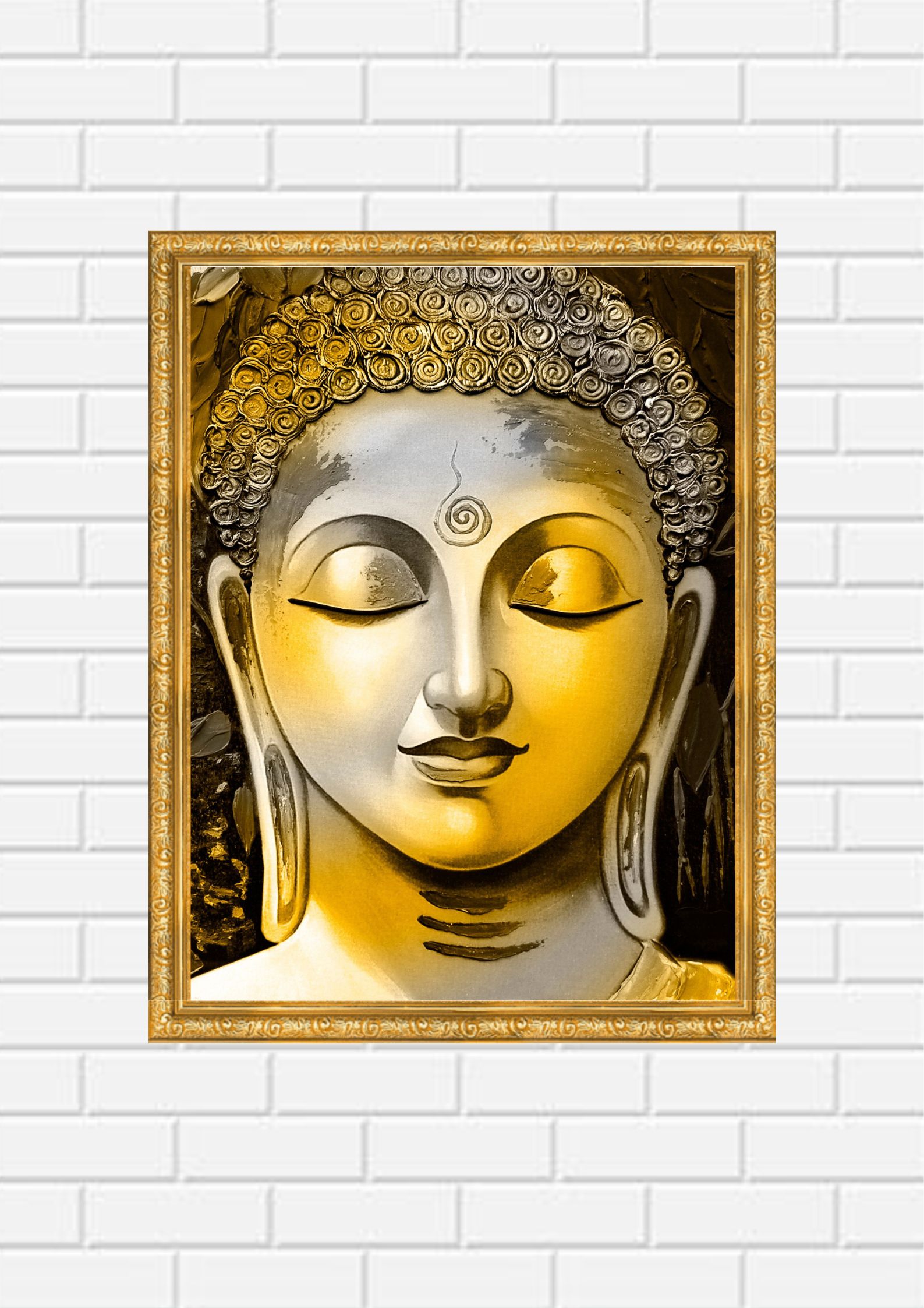 Tranh Canvas Phật An Lạc Đóng Khung Cao Cấp