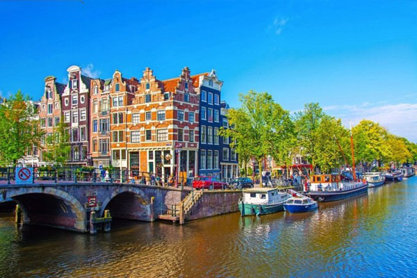 Tranh Dán Tường Thành Phố Amsterdam Thơ Mộng