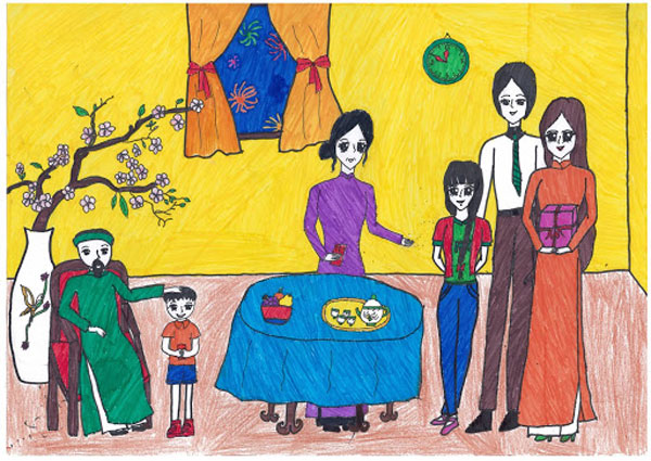 Top 214 vẽ tranh gia đình đang ăn cơm siêu hot  thtantai2eduvn