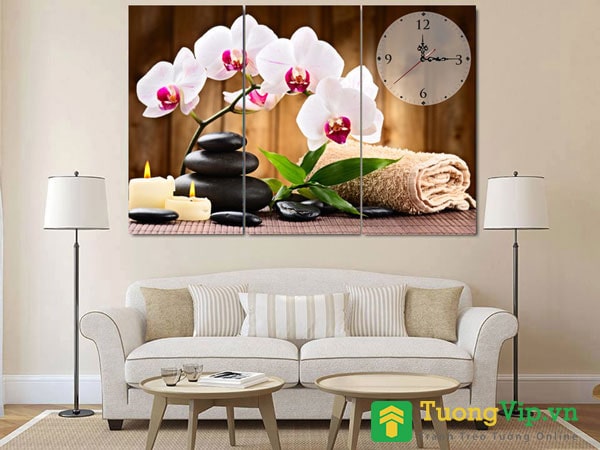 tranh hợp tuổi ất sửu hoa lan trắng