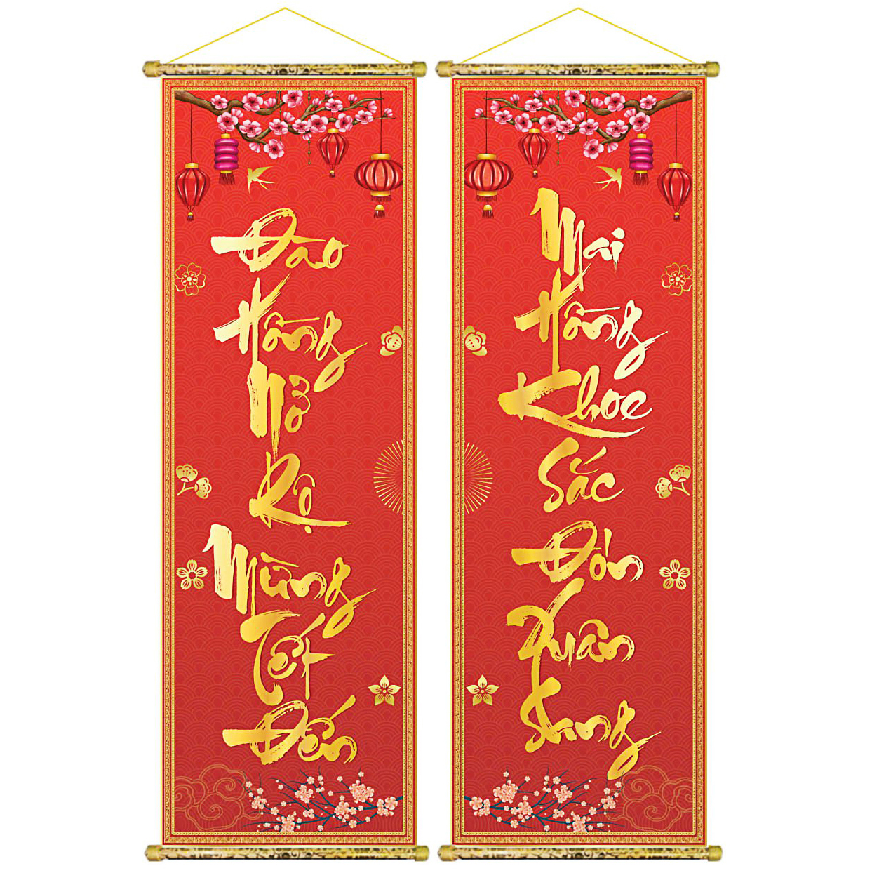 Tranh Liễn (30x90CM) Câu Đối Trang Trí - 