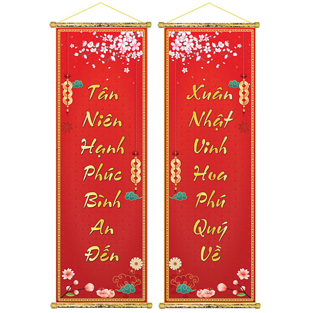 Tranh Liễn (30x90CM) Câu Đối Trang Trí - 