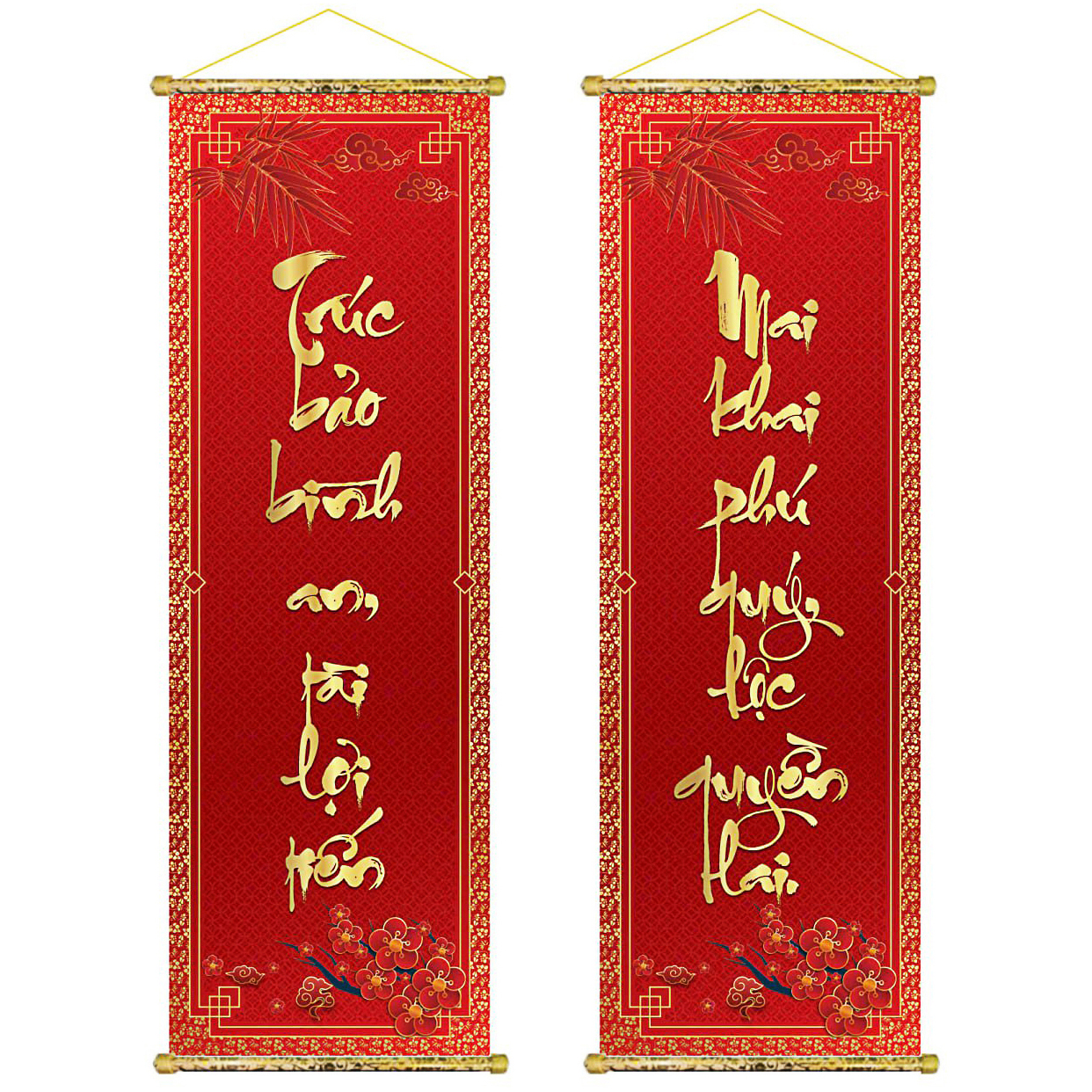 Tranh Liễn (30x90CM) Câu Đối Trang Trí - 