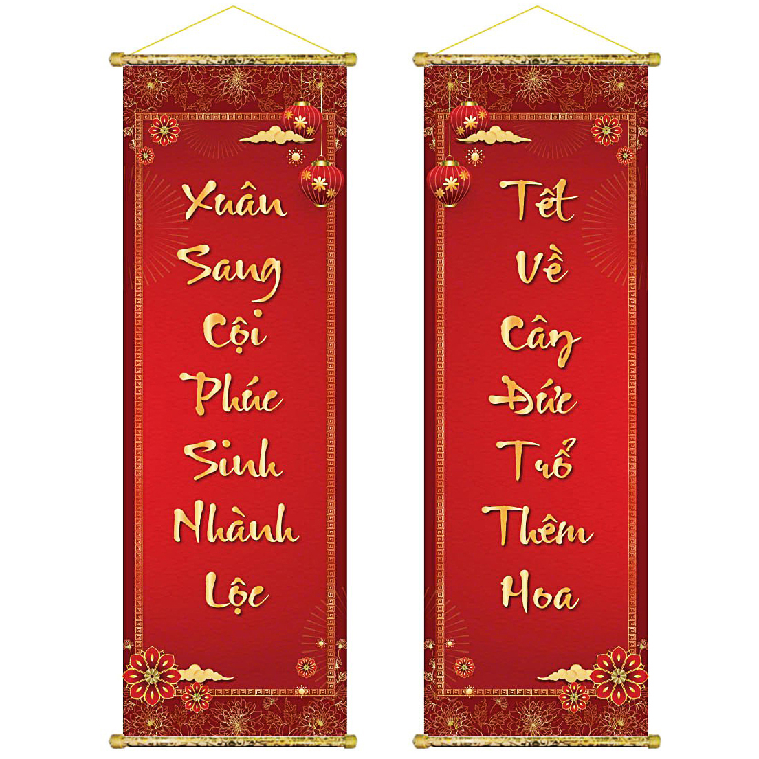 Tranh Liễn (30x90CM) Câu Đối Trang Trí - 