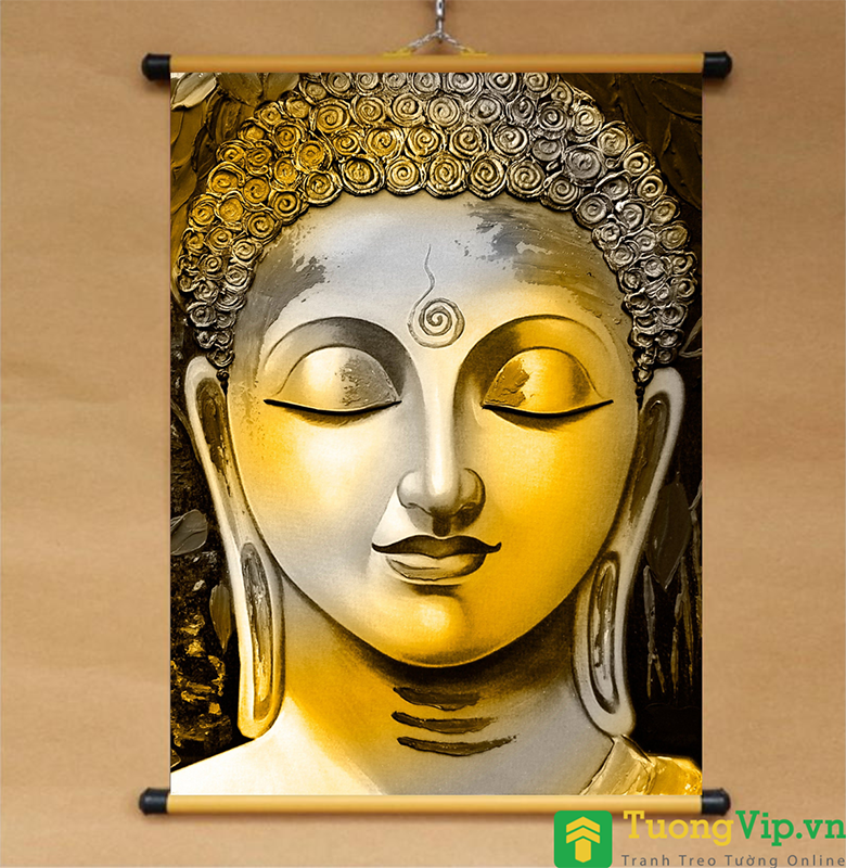 Tranh Liễn Phật Giáo - Phật An Lạc - Vải Canvas Cao Cấp