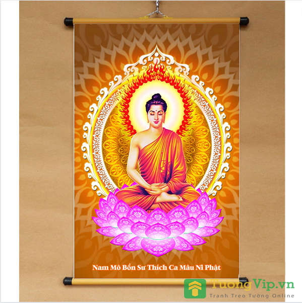 Tranh Liễn Phật Giáo - Phật Thích Ca Mâu Ni 03 - Vải Canvas Cao Cấp