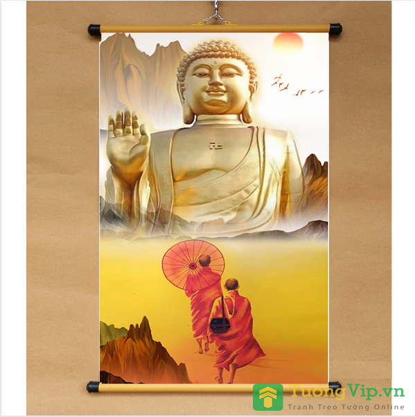 Tranh Liễn Phật Giáo - Phật Tổ Như Lai - Vải Canvas Cao Cấp