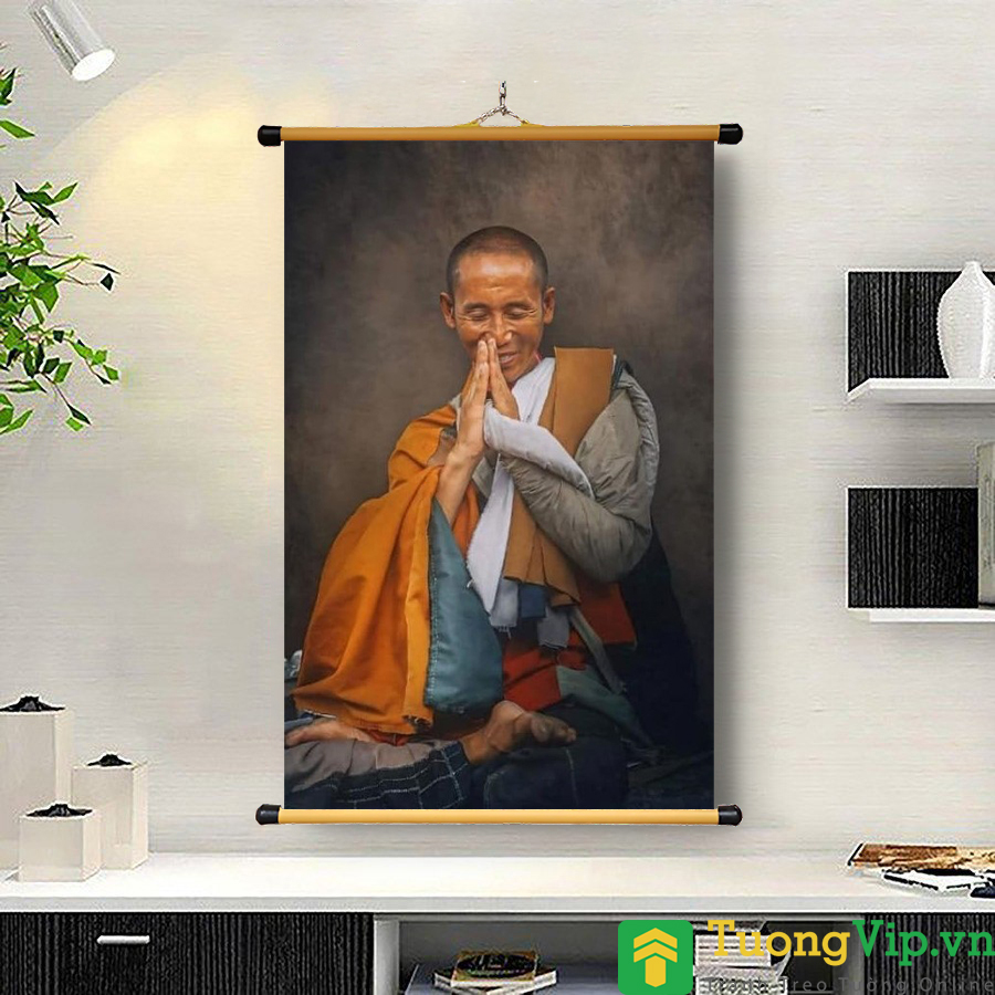 Tranh Liễn Phật Giáo - Sư Thầy Thích Minh Tuệ 01 - Vải Canvas Cao Cấp