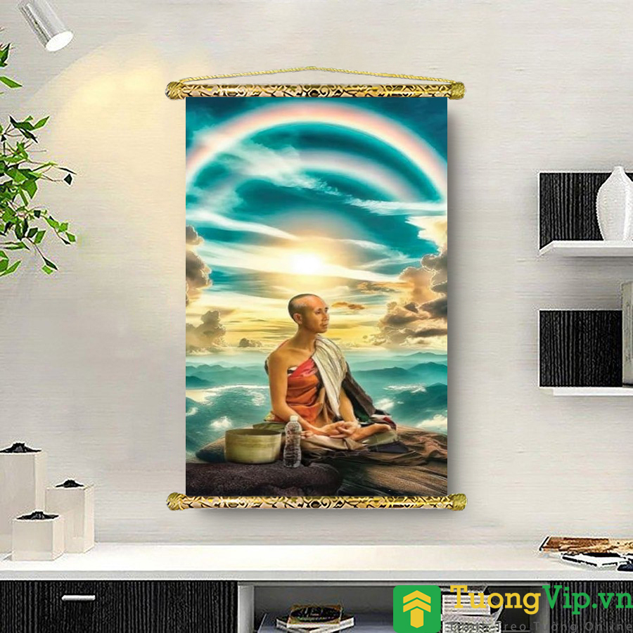 Tranh Liễn Phật Giáo - Sư Thầy Thích Minh Tuệ 05 - Vải Canvas Cao Cấp