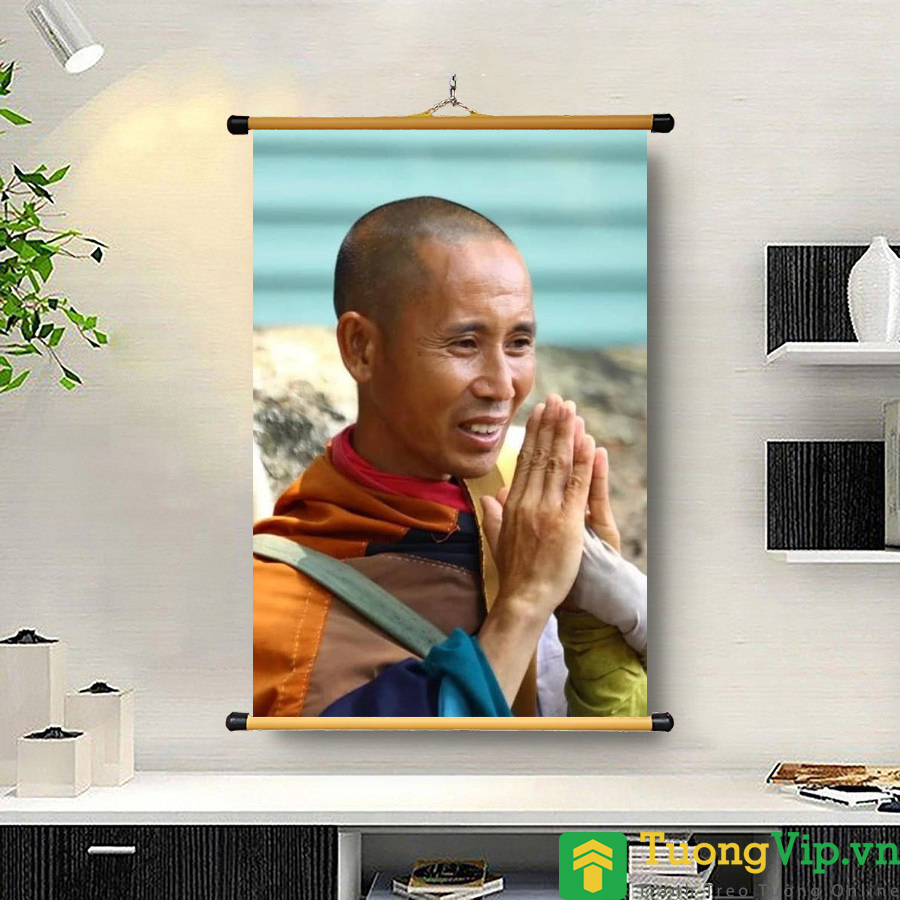 Tranh Liễn Phật Giáo - Sư Thầy Thích Minh Tuệ 09 - Vải Canvas Cao Cấp