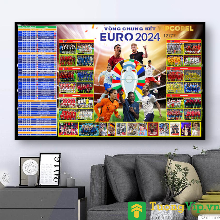 Tranh Treo Tường Bóng Đá Lịch Thi Đấu Euro 2024 (4 Mẫu)