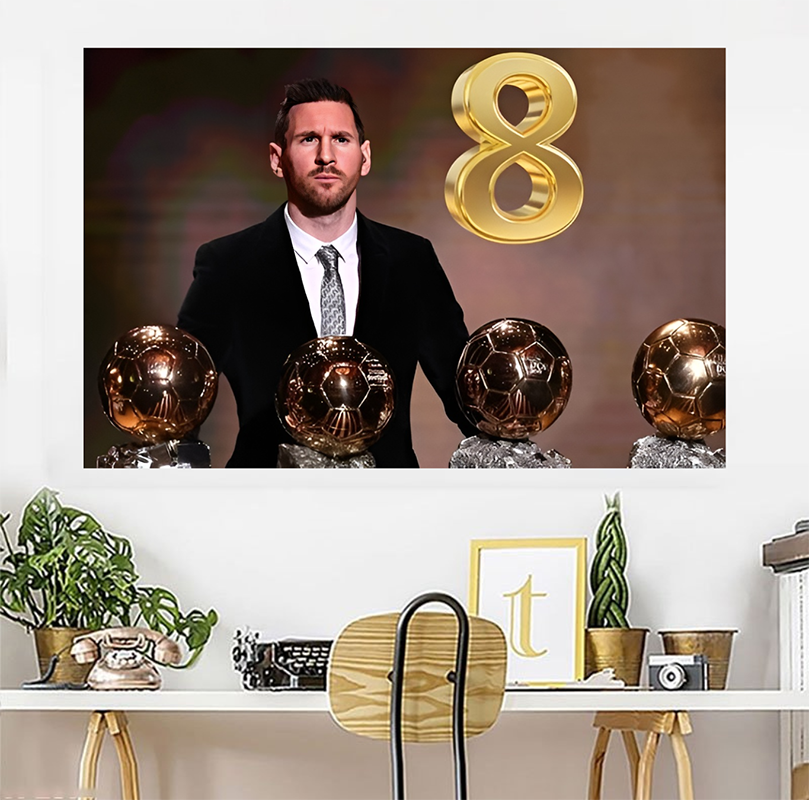Tranh Treo Tường Cầu Thủ Bóng Đá Lionel Messi - Quả Bóng Vàng 01