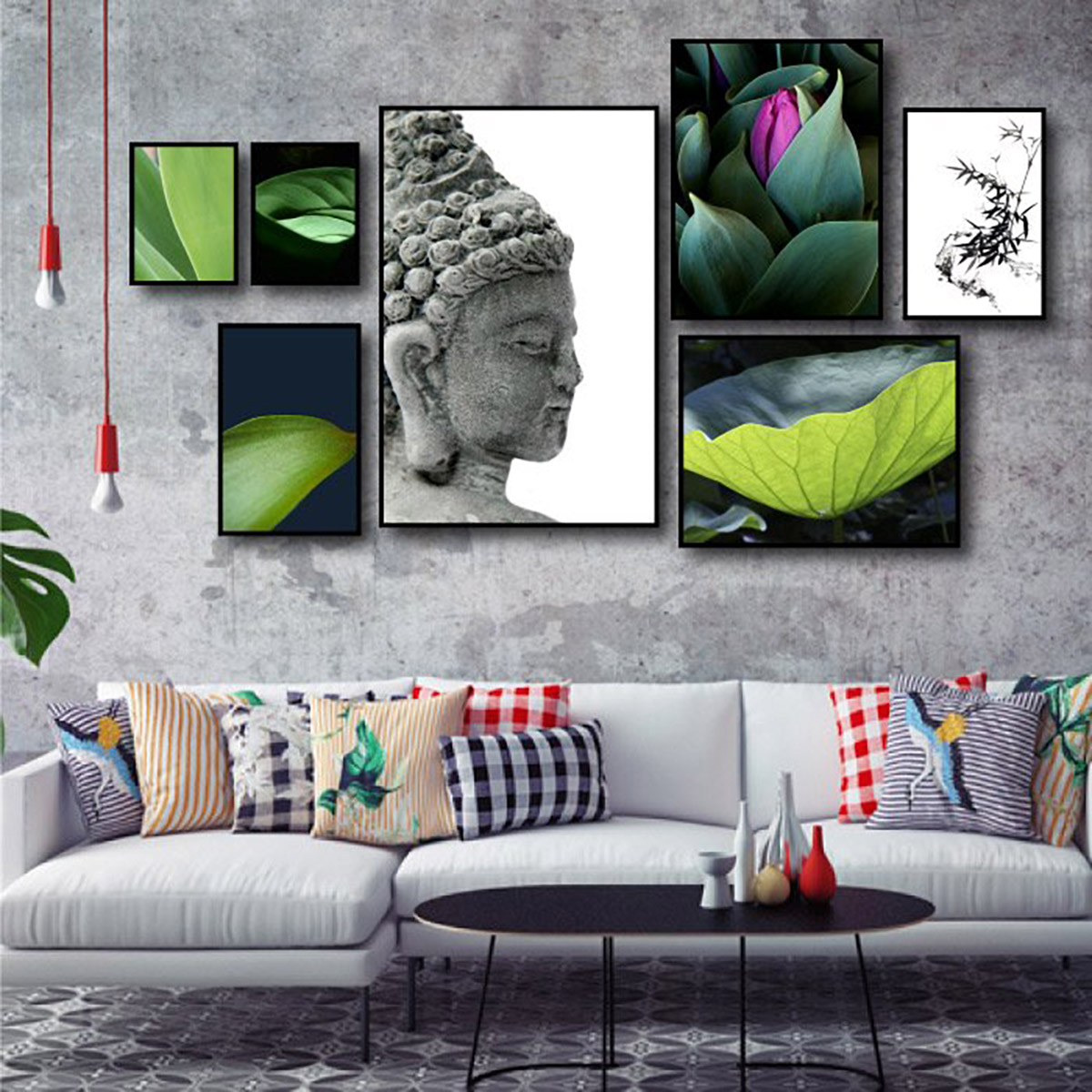 Hướng dẫn treo tranh Liên Hoa Thoát Hồng Trần trong phòng khách - Biến không gian thành thiên đường thư giãn