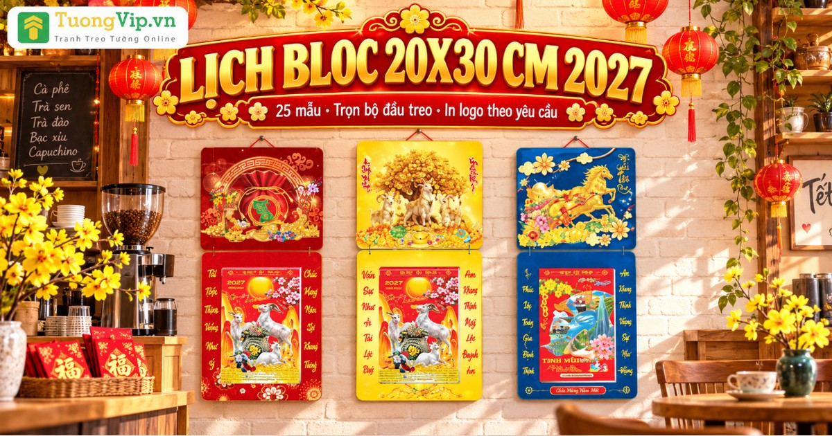 Lịch Bloc 20x30 Cm Tết 2027: Chọn Mẫu V&agrave; Đặt Trọn Bộ