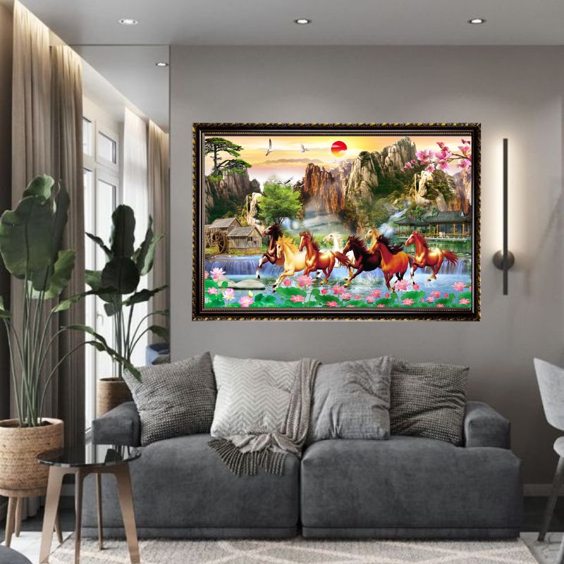 Đặt mua Tranh Canvas Phong Thủy Mã Đáo Thành Công Đóng Khung Cao Cấp Tại HCM
