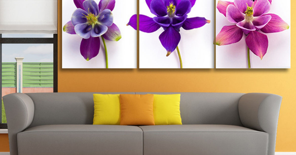 Tranh Đồng Hồ Ba Hoa Lan