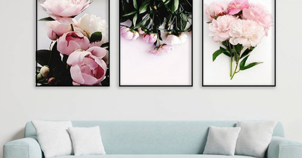 Tranh Treo Tường Hoa Mẫu Đơn Hồng 2