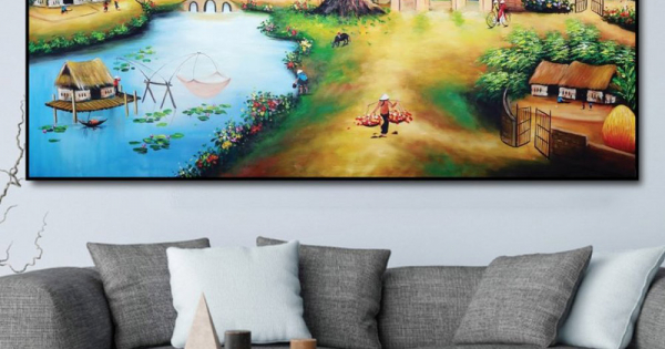 Tranh Treo Tường Cổng Làng Gốc Đa